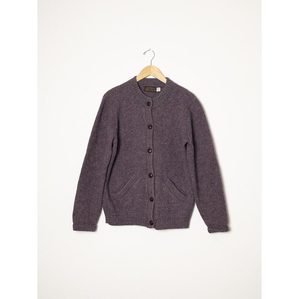 Vintage Eddie Bauer Dusty Purple Wool-Blend Sweater Cardigan XL
